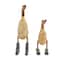 Set of 2 Brown Bamboo Coastal Duck Sculpture, 17", 12"